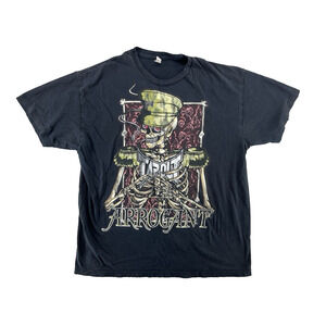 Vintage Tapout Arrogant Skeleton Graphic T Shirt Black MMA Skull Tee Men’s XL